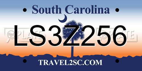 LS3Z256 South Carolina License Plate