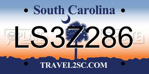 LS3Z286 South Carolina License Plate