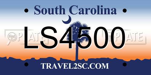 LS4500 South Carolina License Plate