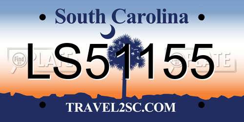 LS51155 South Carolina License Plate