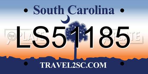 LS51185 South Carolina License Plate
