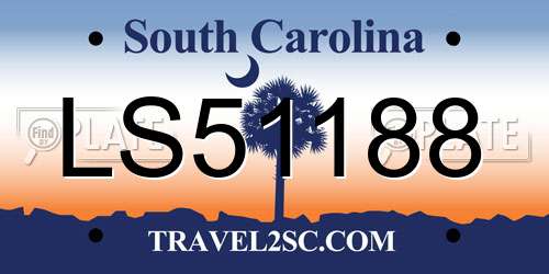 LS51188 South Carolina License Plate