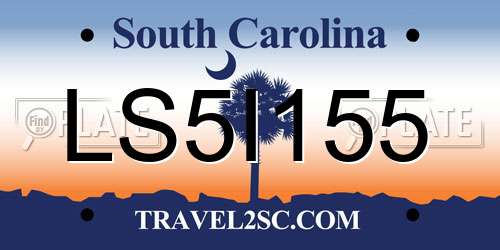 LS5I155 South Carolina License Plate