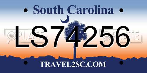 LS74256 South Carolina License Plate