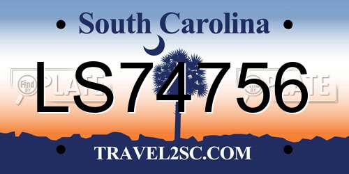 LS74756 South Carolina License Plate