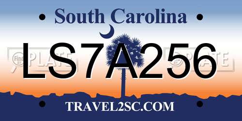 LS7A256 South Carolina License Plate
