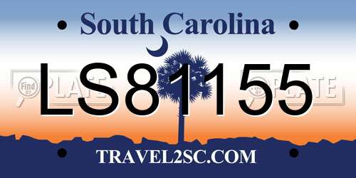 LS81155 South Carolina License Plate