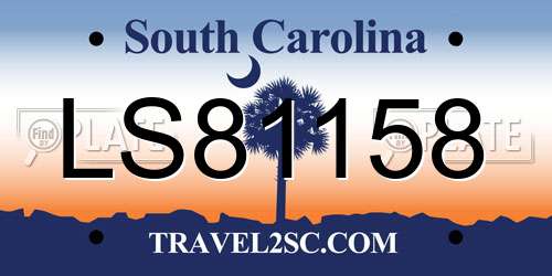 LS81158 South Carolina License Plate