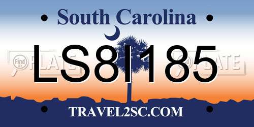LS8I185 South Carolina License Plate