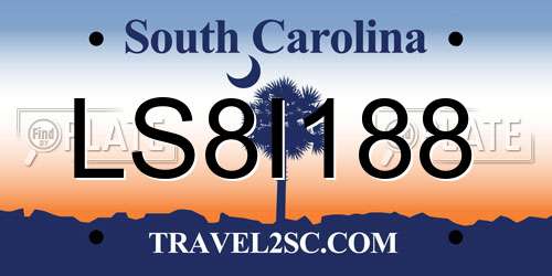 LS8I188 South Carolina License Plate