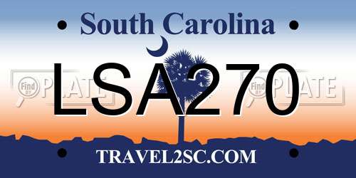 LSA270 South Carolina License Plate