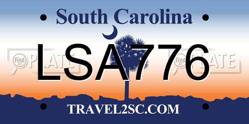 LSA776 South Carolina License Plate
