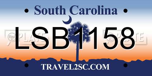 LSB1158 South Carolina License Plate