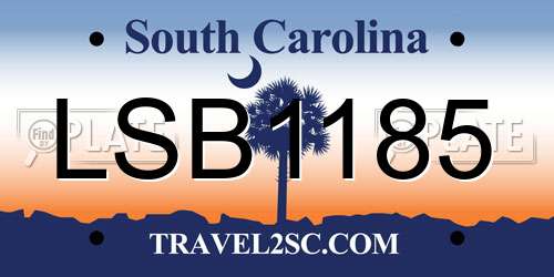 LSB1185 South Carolina License Plate