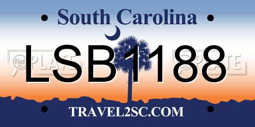LSB1188 South Carolina License Plate