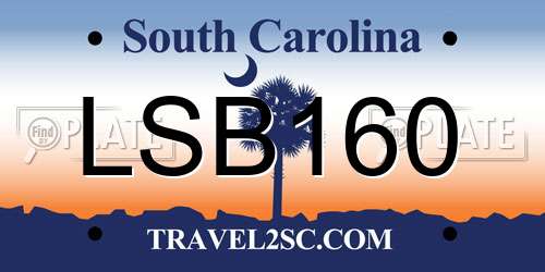 LSB160 South Carolina License Plate