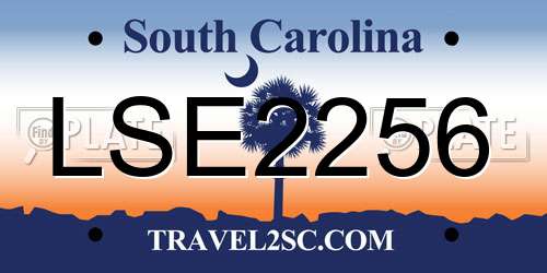 LSE2256 South Carolina License Plate