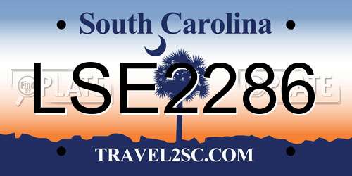 LSE2286 South Carolina License Plate