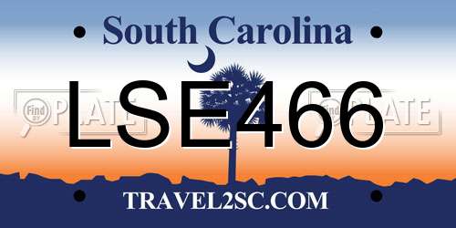 LSE466 South Carolina License Plate