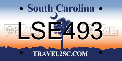 LSE493 South Carolina License Plate