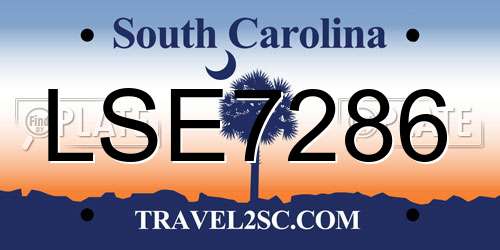 LSE7286 South Carolina License Plate