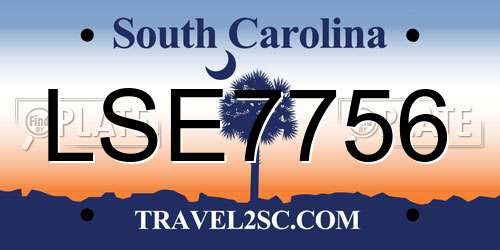 LSE7756 South Carolina License Plate