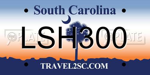 LSH300 South Carolina License Plate