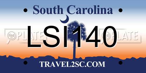 LSI140 South Carolina License Plate