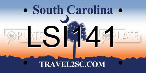 LSI141 South Carolina License Plate