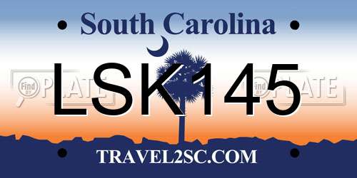 LSK145 South Carolina License Plate