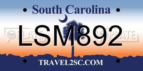 LSM892 South Carolina License Plate