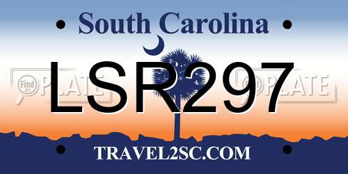 LSR297 South Carolina License Plate