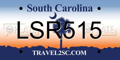 LSR515 South Carolina License Plate