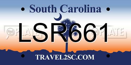 LSR661 South Carolina License Plate