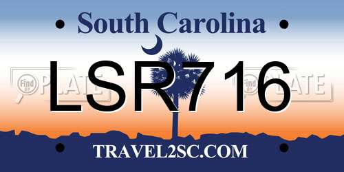 LSR716 South Carolina License Plate