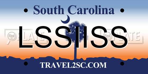 LSSIISS South Carolina License Plate