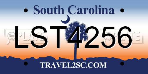 LST4256 South Carolina License Plate