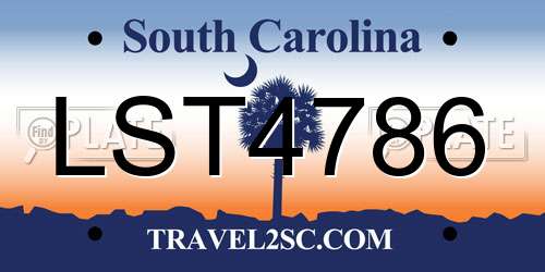 LST4786 South Carolina License Plate