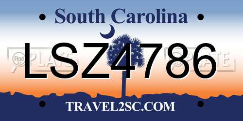 LSZ4786 South Carolina License Plate