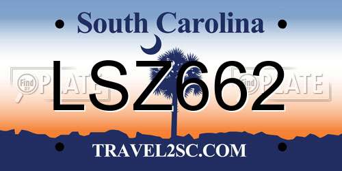 LSZ662 South Carolina License Plate