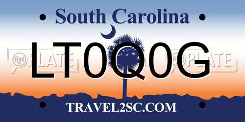 LT0Q0G South Carolina License Plate