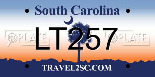LT257 South Carolina License Plate
