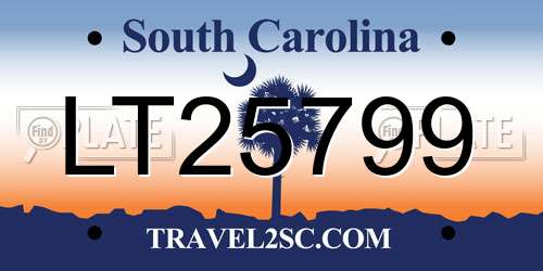 LT25799 South Carolina License Plate
