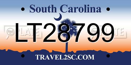 LT28799 South Carolina License Plate