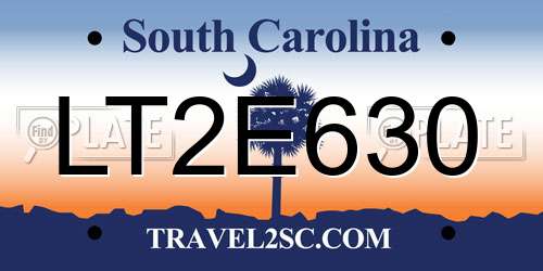 LT2E630 South Carolina License Plate