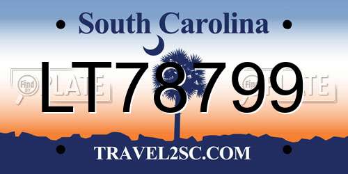 LT78799 South Carolina License Plate