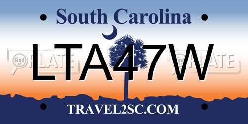 LTA47W South Carolina License Plate