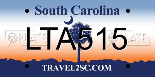 LTA515 South Carolina License Plate