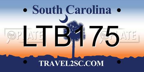 LTB175 South Carolina License Plate