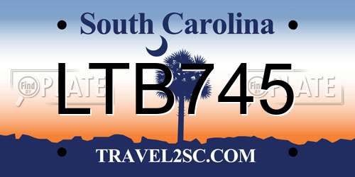 LTB745 South Carolina License Plate